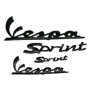 3D Vespa 4-delige Stickerset / Vespa Sprint - Zwart