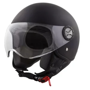 Helm Vito Jet Loreto - Transparant Vizier - Mat Zwart - Alle maten