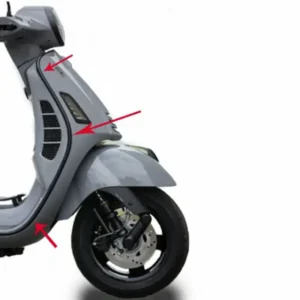 Sierstrip Beenschild - Rechts - Vespa GTS modellen tot bouwjaar 2019 - 1b005780 / 577181
