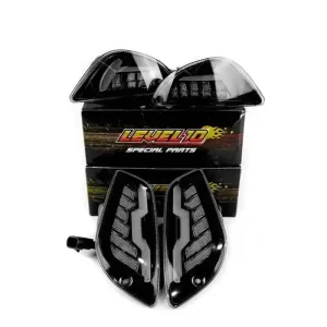 Level 10 - Vespa LX / Vespa S - LED Knipperlichtset - Voor en Achter - Flow versie - Bliksemschicht